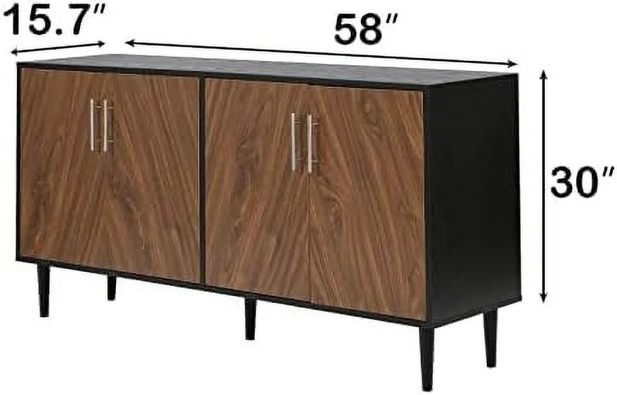 Black 4 Door 58 Inch Sideboard W593919