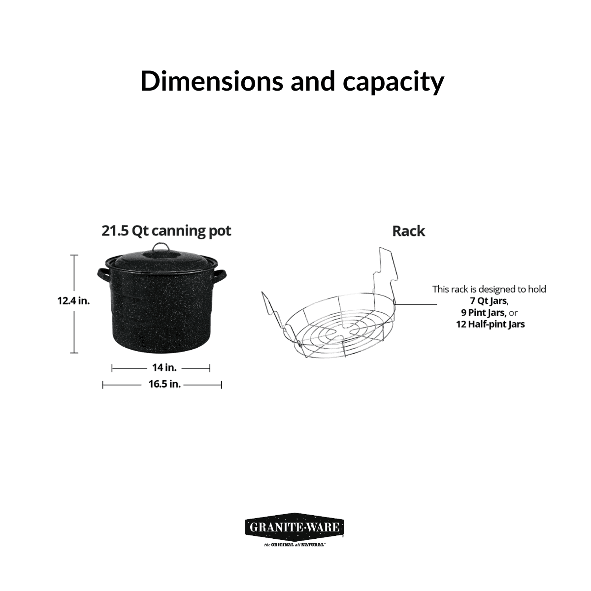 21.5-Quart Water Bath Canner with Jar Rack W568169