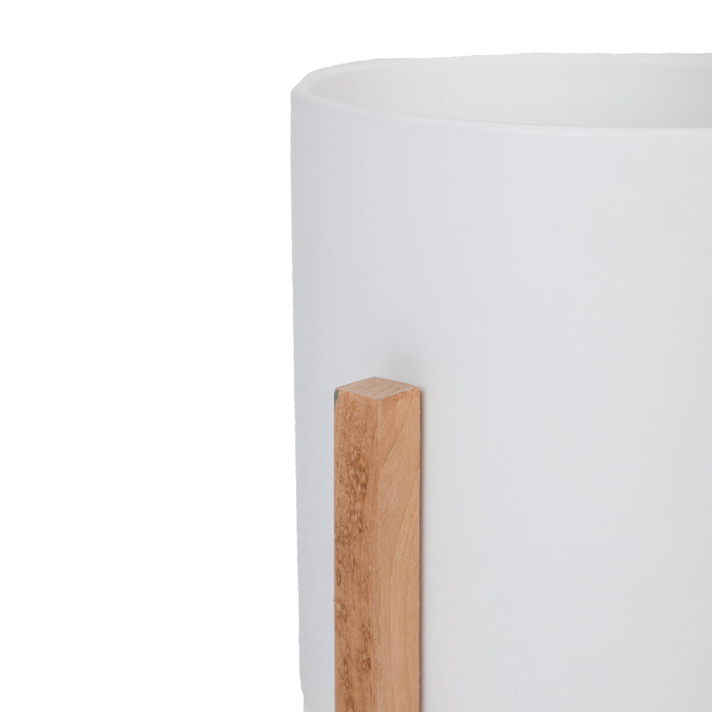 Ceramic Planter with Wood Legs X72483