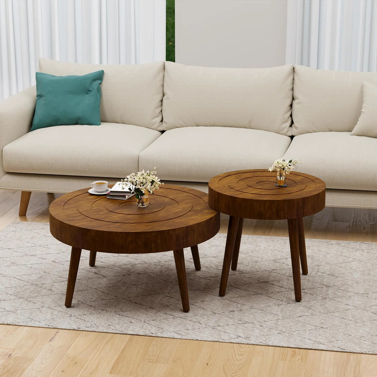 Round Nesting Coffee Table 2 Piece MDF O58995