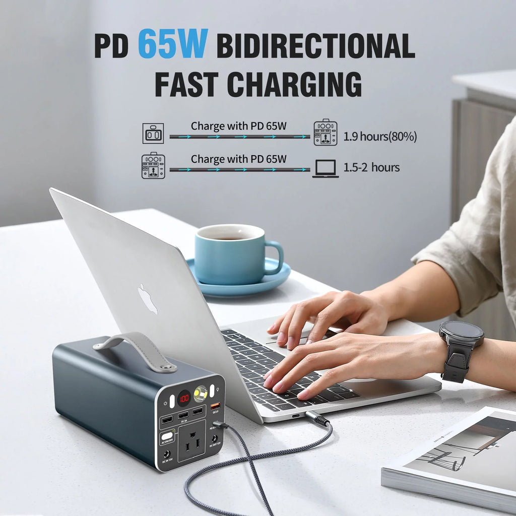 Portable Power Station 300W 300Wh Solar Generator with AC Outlet T395602
