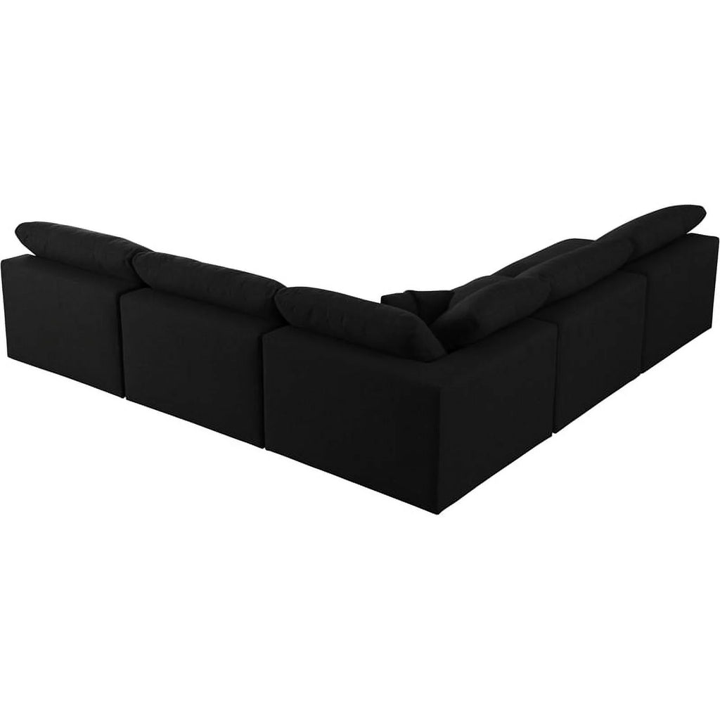 Black Linen Fabric Modular Sectional X117