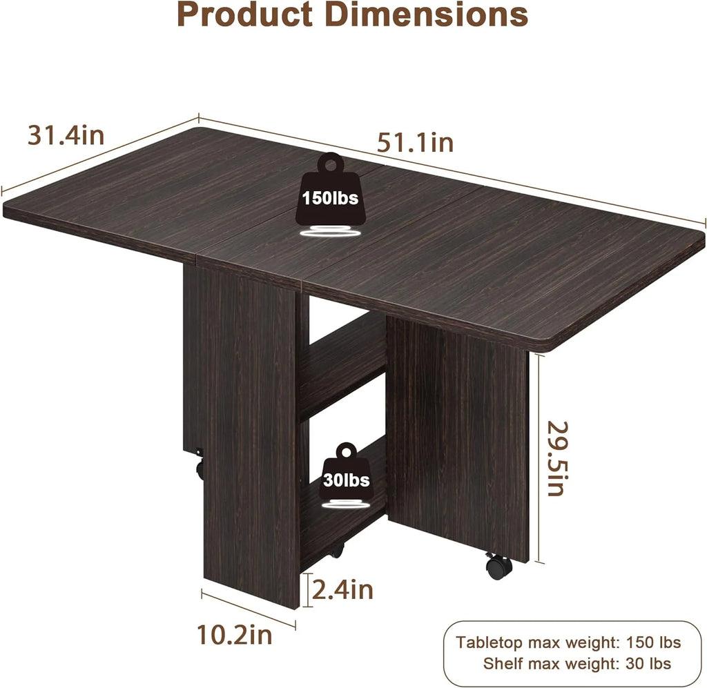 Space Saving Folding Dining Table with 2 Tier X9599