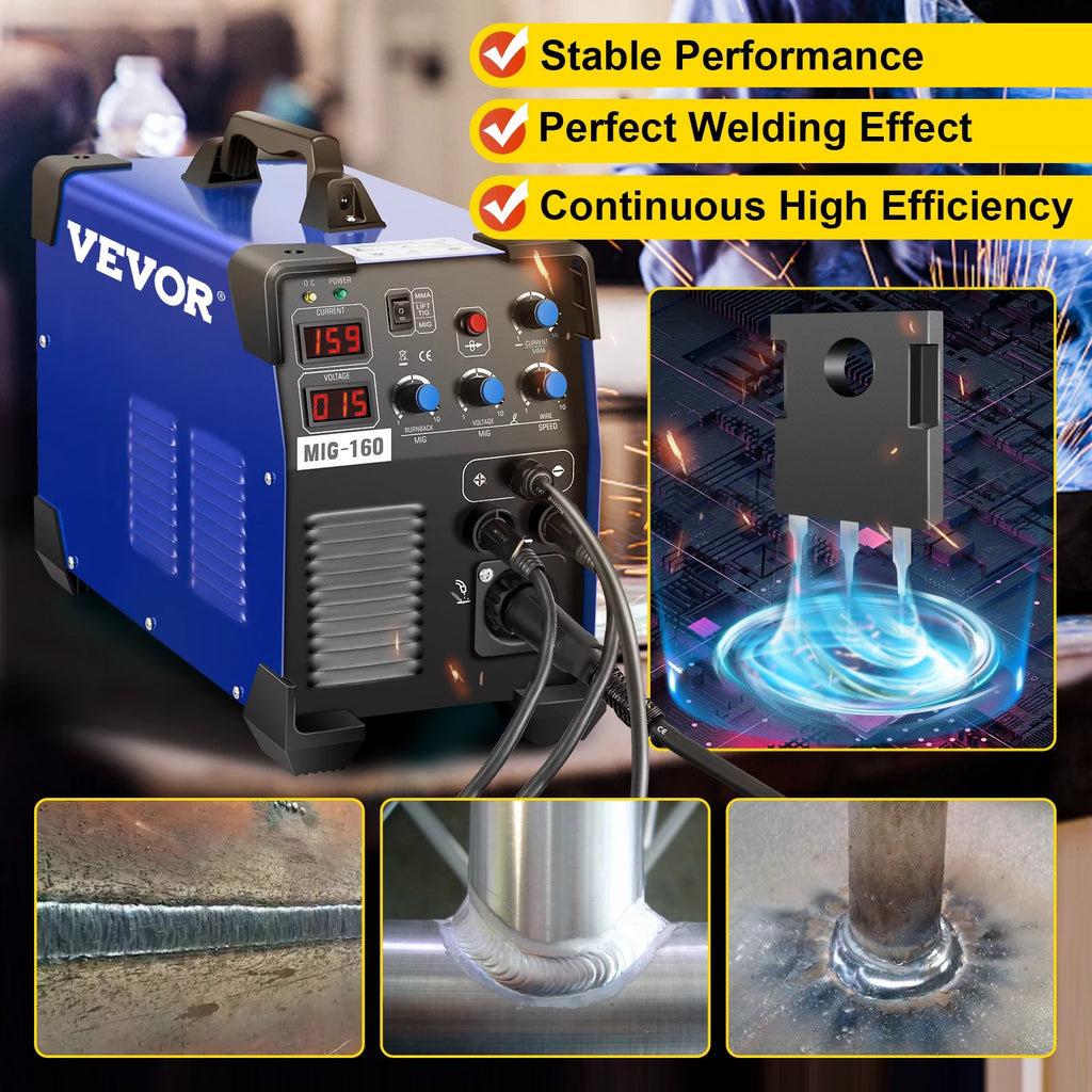 160 Amp 3 in 1 MIG TIG Arc Welder 110V/220V DC Welding Machine L88482