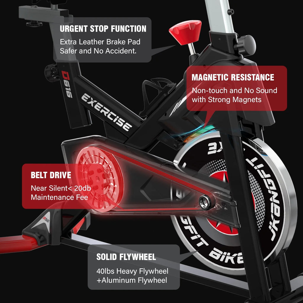 Bluetooth Magnetic Exercise Bike Stationary Bike 40lbs Flywheel Q810576