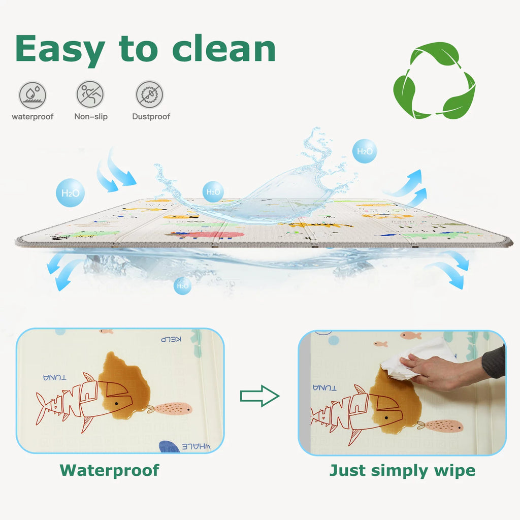 71x79 Inch Non-Toxic Waterproof XPE Foam Play Mat U60380
